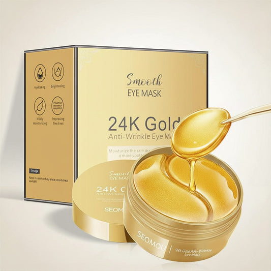 24K Gold Under Eye Patches — Anti-Wrinkle & Depuffing Hydrogel Masks